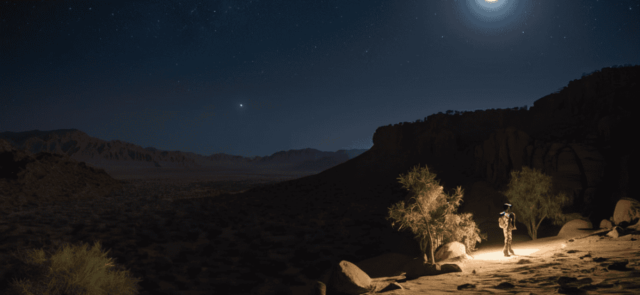 Noctourism under starry night sky