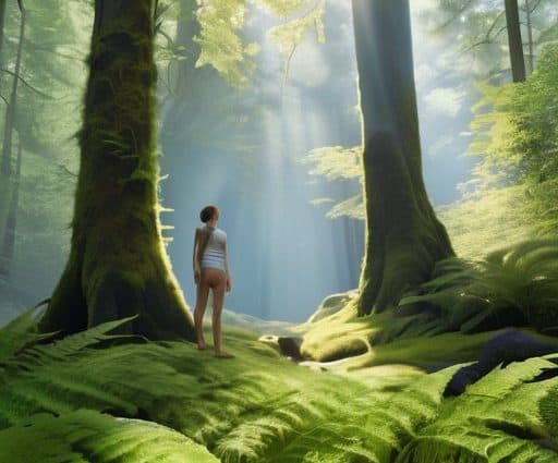 Illustrating benefits of forest bathing in nature