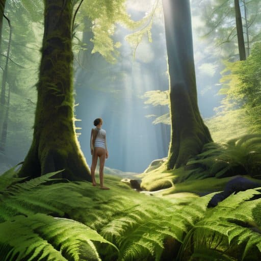 Illustrating benefits of forest bathing in nature